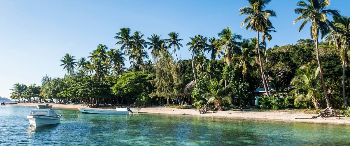 White sand beach, Nanuya Lailai island, the blue lagoon, Yasawas, Fiji, South Pacific