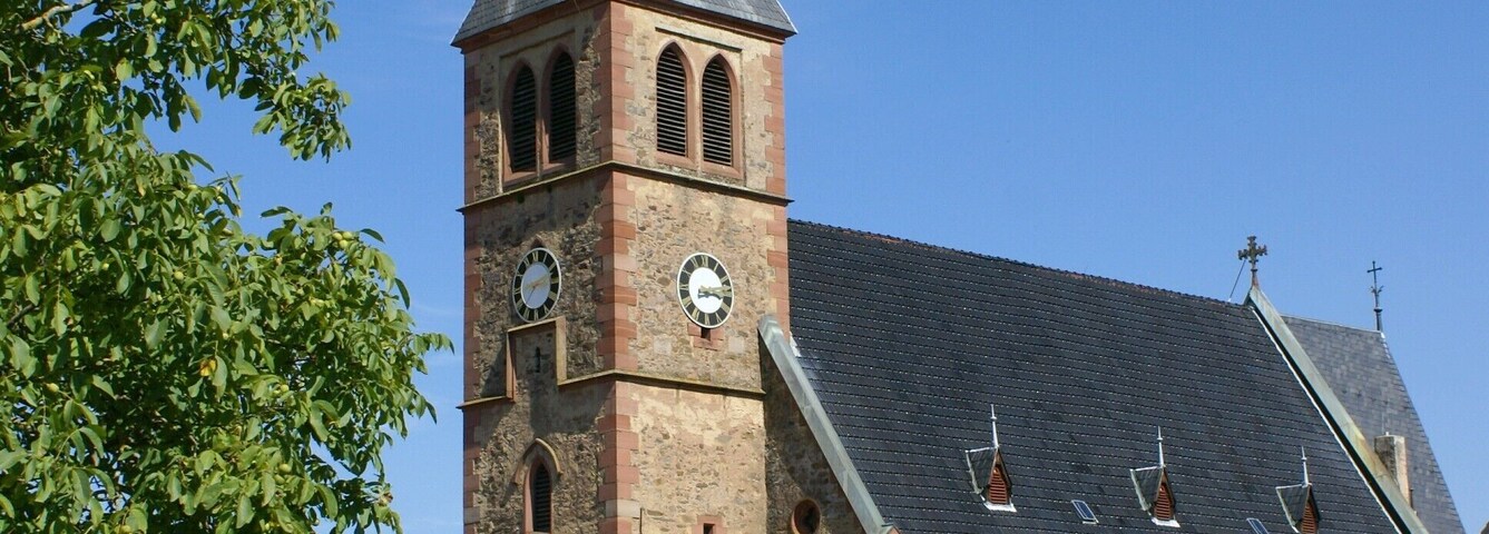 Parish church St. Michael from 1893 of the community Gunzenbach which now is part of Markt Mömbris