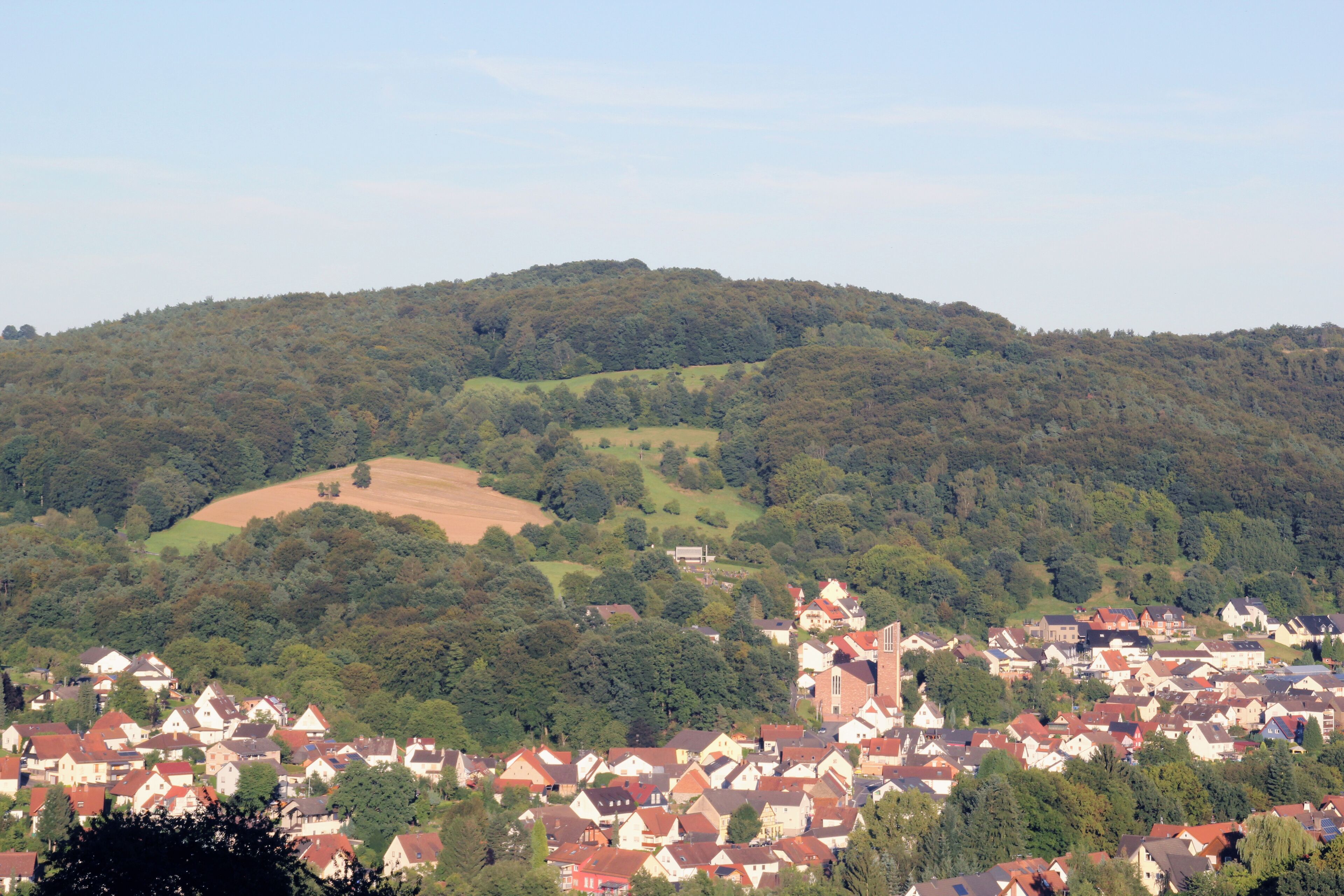 Der Herrenberg mit Niedersteinbach im Vordergrund