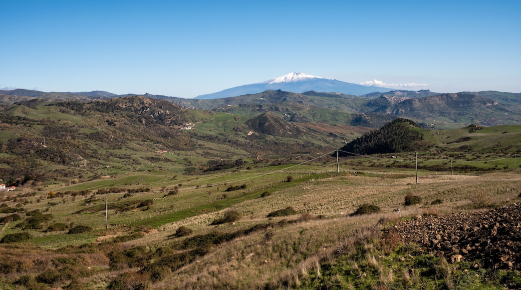 View of Etna volcano from Nicosia in Sicily