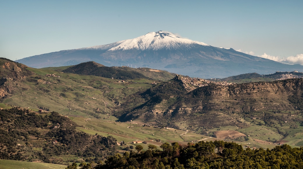 View of Etna volcano from Nicosia in Sicily