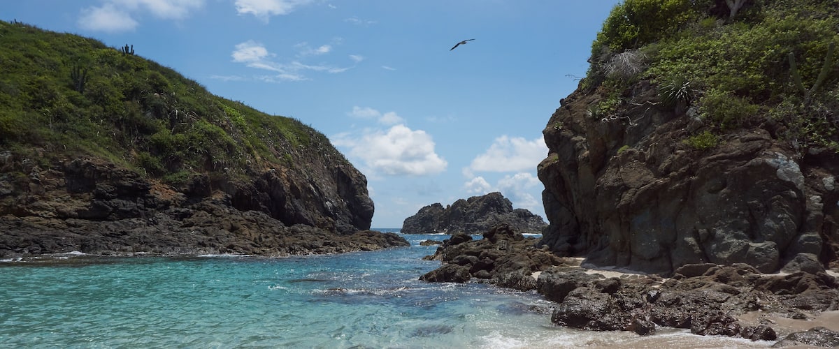 Island Beach of Punta Perula, Mexico. This hidden place in pacific ocean can be reached only by boat. Cristalin water, white sand, great sun, blue sky and Nature. ; Shutterstock ID 1255840240; P