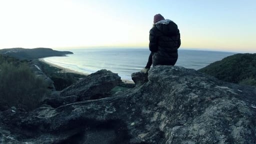 From The Scenic Road (towards Hardys Bay Wharf) take Nukara Ave and follow the dirt road up the cliff for this incredible viewing point of Killcare Beach.