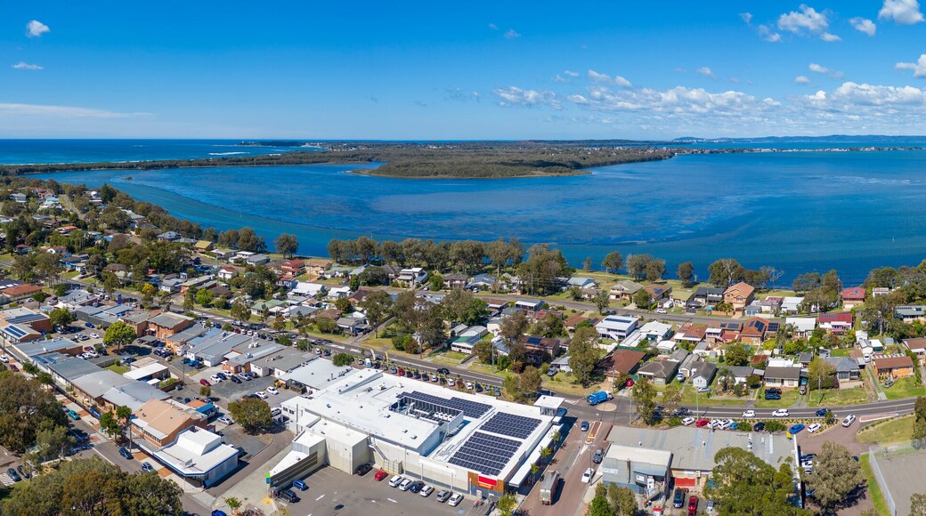 Aerial view of the township of Budgewoi in regional Australia