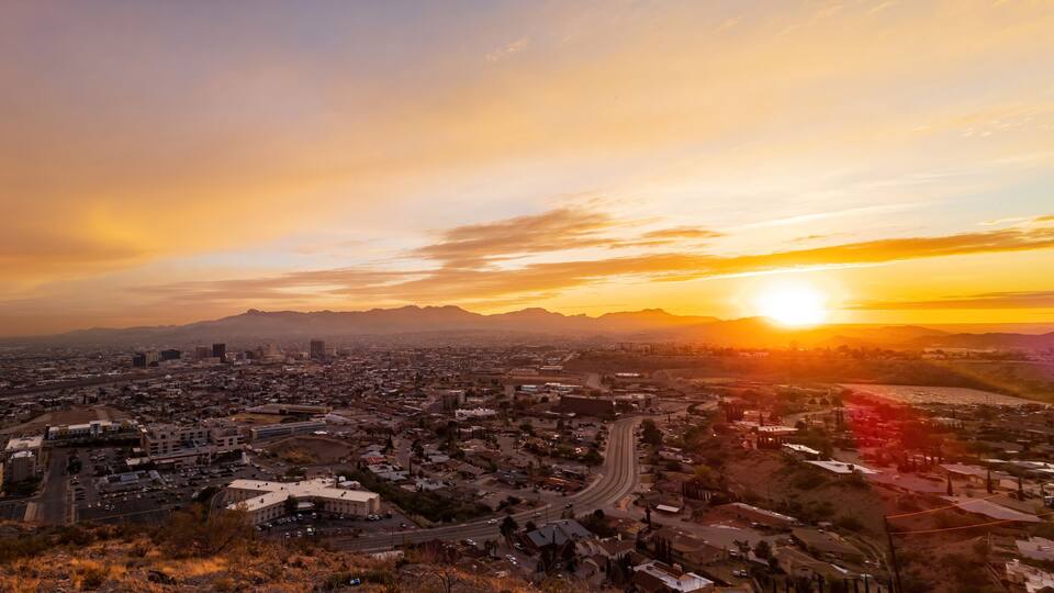 High angle view of the beautiful El Paso city