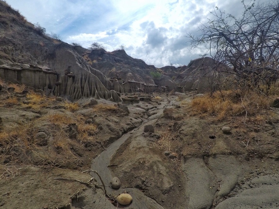 In this desert you have two parts: a red sanded and a grey-green sanded part.
This is the beautiful grey-green part.