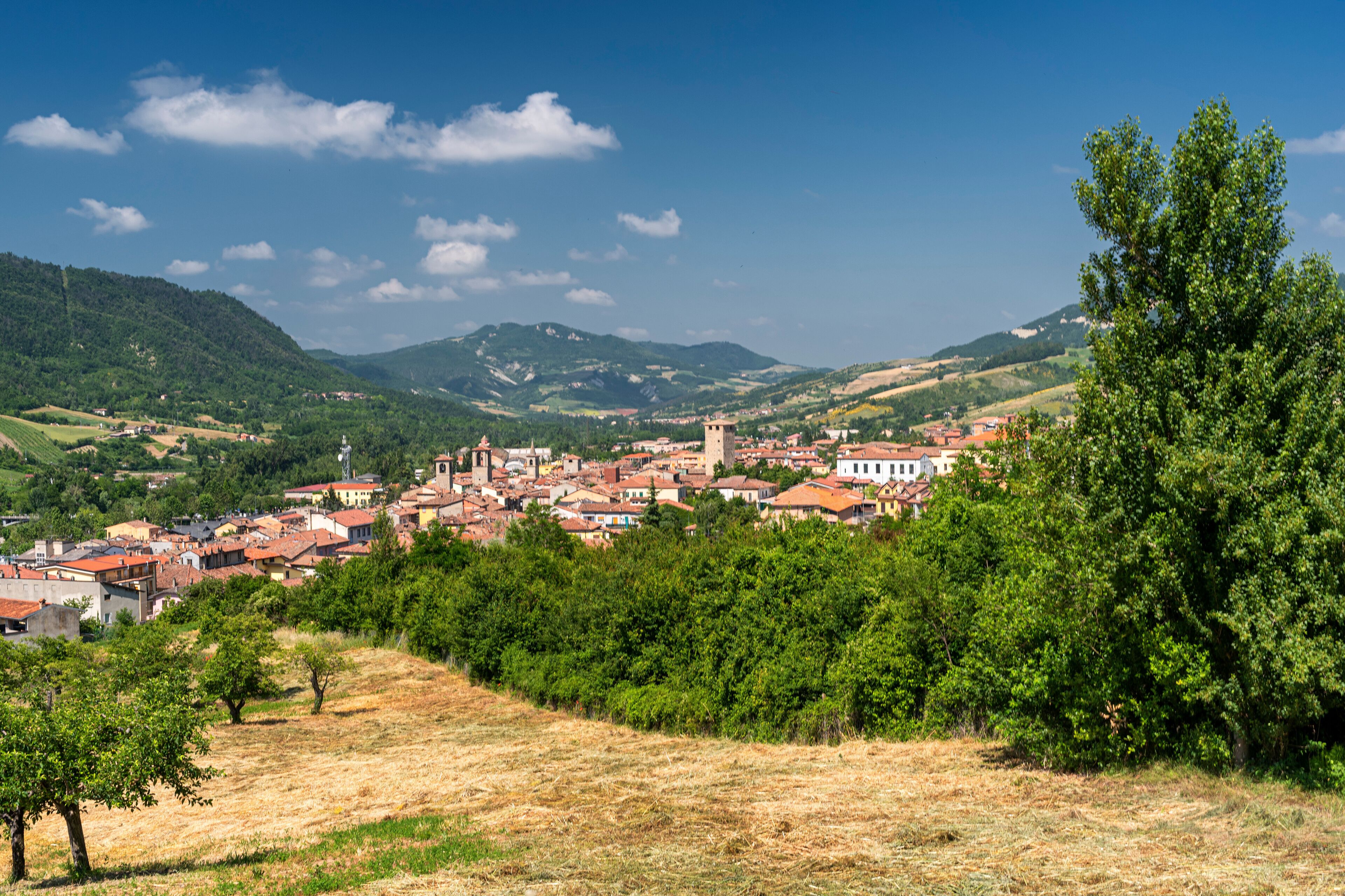Panoramic view of Varzi, Pavia, Italy