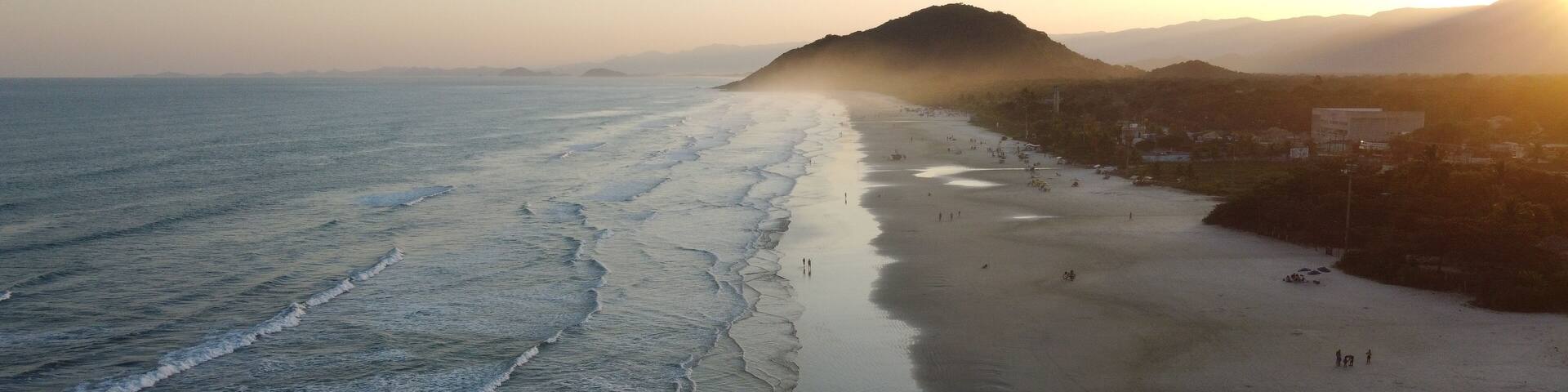 Waves on Boracéia beach - Bertioga - SP - Brazil captured from above on a day in 2022.