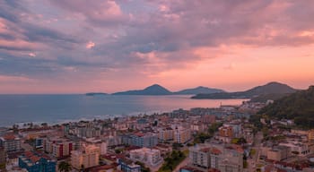 Beautiful sunset over the sea of Ubatuba, Brazil
