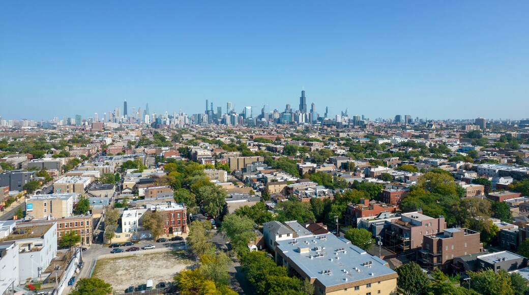 Chicago Aerial View Skyline From Northwest