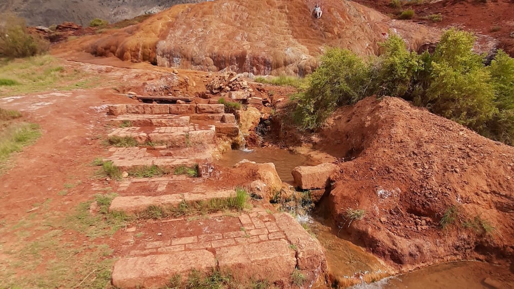 Vertical shot of hot springs in Monroe, Utah, United States