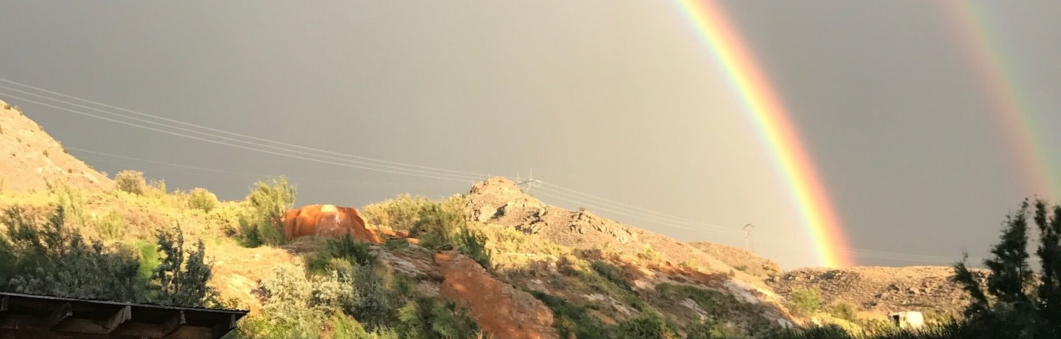 If you get the chance, check out at Mystic Hot Springs in Monroe! The magic is truly all around here. You can rent a renovated bus, cabin or camp. When you soak in the hot springs, you're connecting to nature as well as yourself. You can soak and watch the sunset and then stargaze! I saw so many shooting stars while here and this beautiful double rainbow!