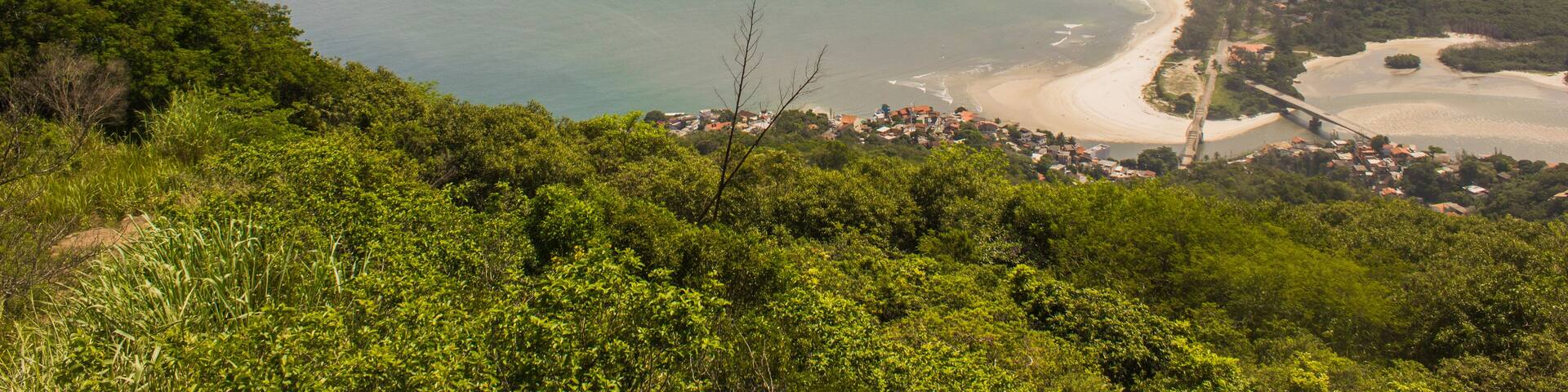 view from the top of the telegraph stone ( pedra do telegrafo ) in Rio de Janeiro.