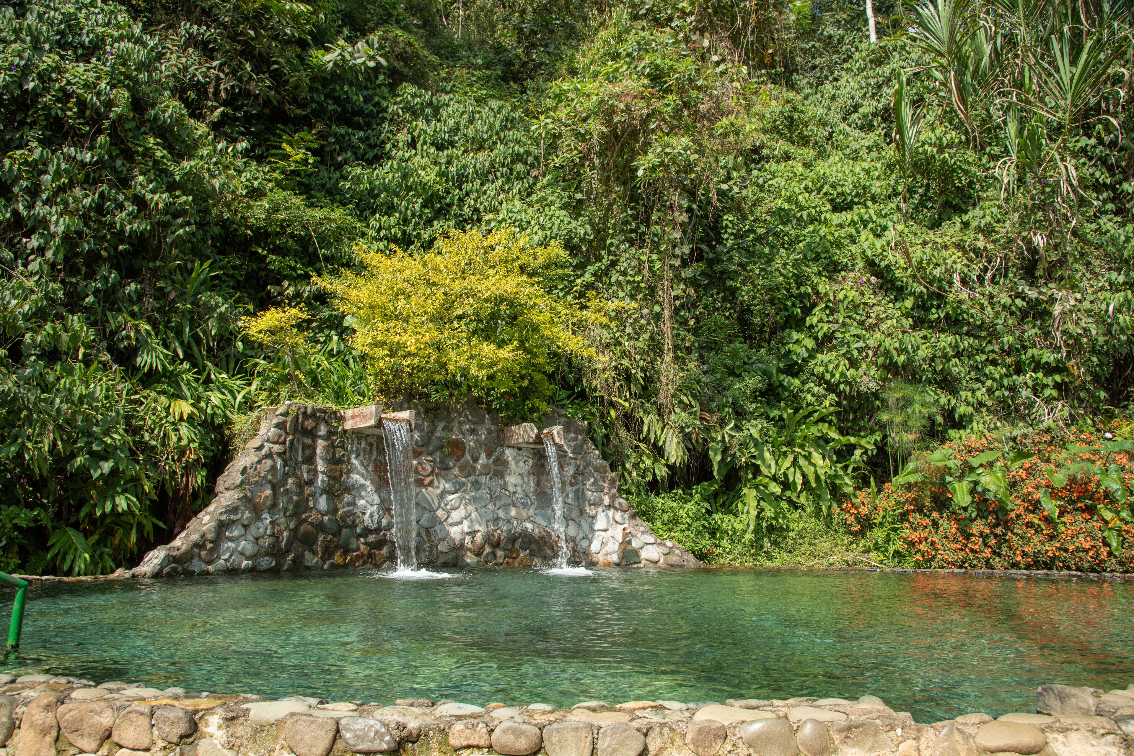 Natural pool surrounded by beautiful nature. Las chorreras del Carmen, natural and paradisiacal pool with crystal clear waters