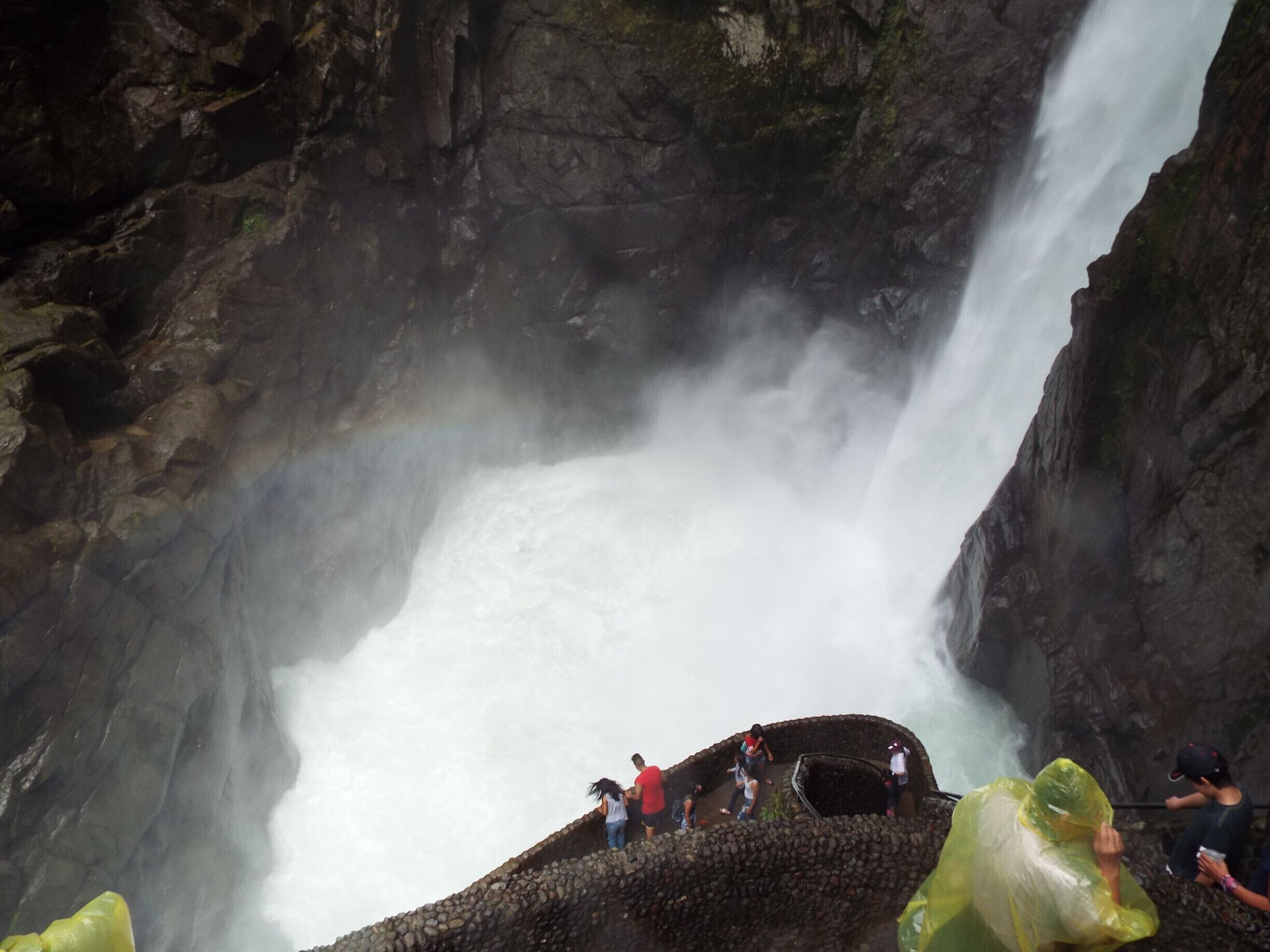 Beautiful waterfall in Banos Ecuador, you have few levels from where you can see it, even hanging bridge! And it was wonderful to see the rainbow.#Aquatrove