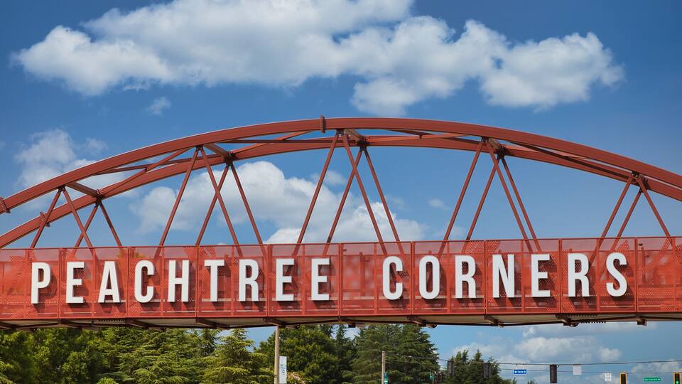 Peachtree Corners sign in Norcross Georgia