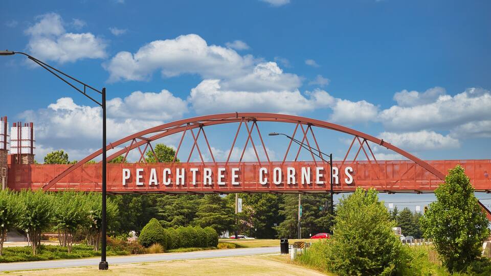 Peachtree Corners sign in Norcross Georgia