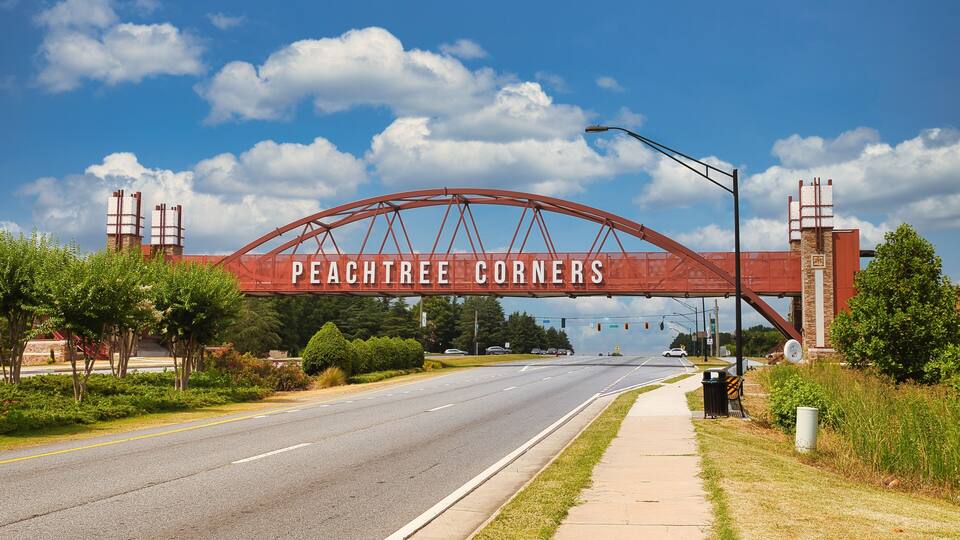 Peachtree Corners sign in Norcross Georgia