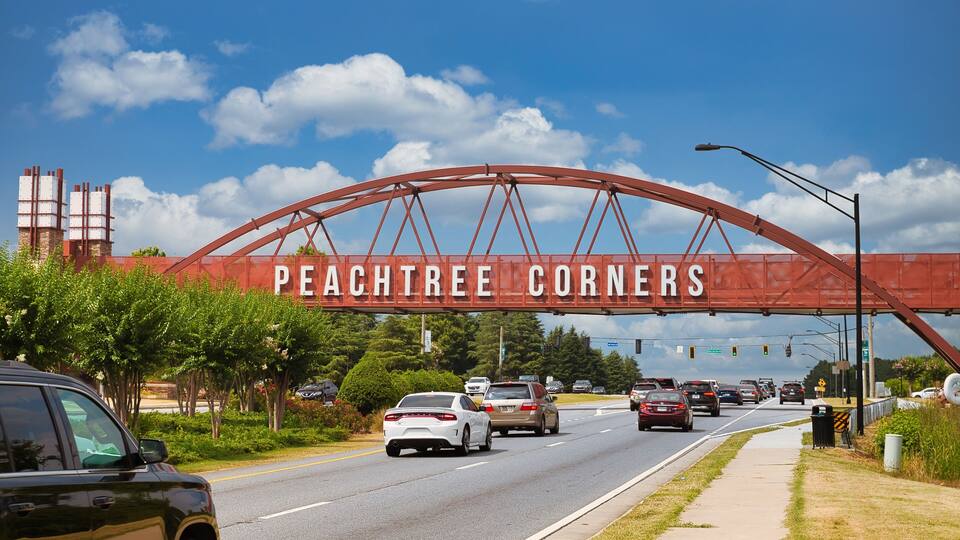 Peachtree Corners sign in Norcross Georgia