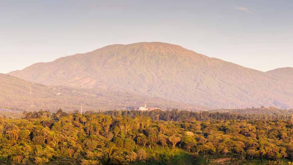 Volcanos of Cerro Verde National Park seen from Juayua