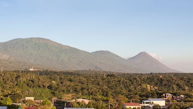 Volcanos of Cerro Verde National Park seen from Juayua