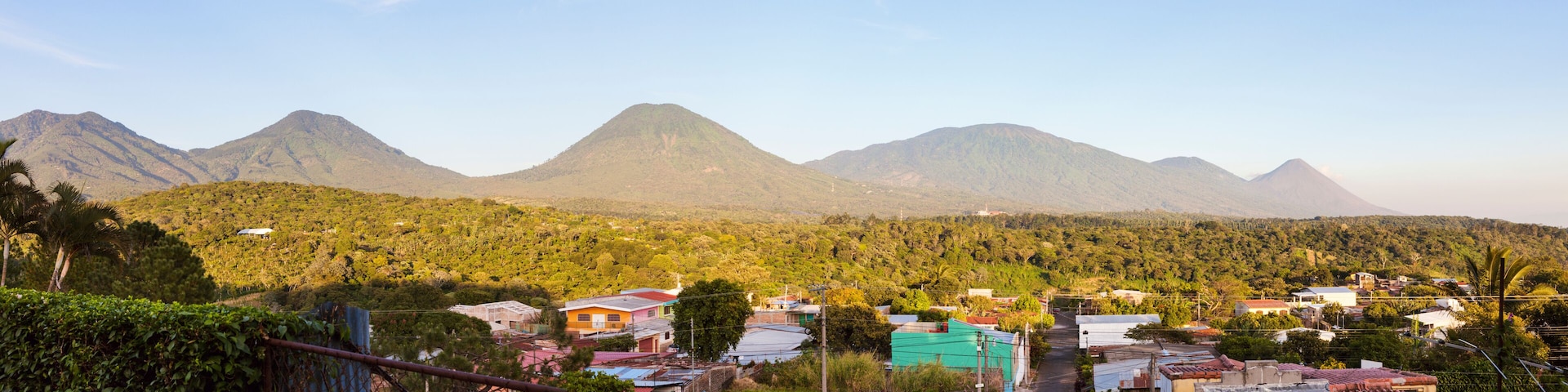 Volcanos of Cerro Verde National Park seen from Juayua