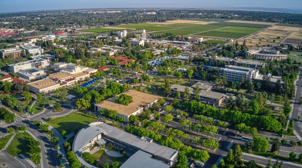 Aerial View of a Public Land University in Fresno, California