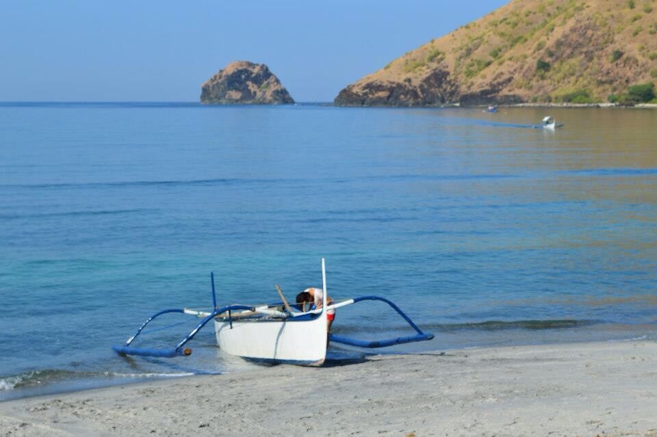 Mixture of volcanic ash and white sand. Anawangin Cove is popular to campers and beach goers alike.  Real escape from the city. Nature at its best!!