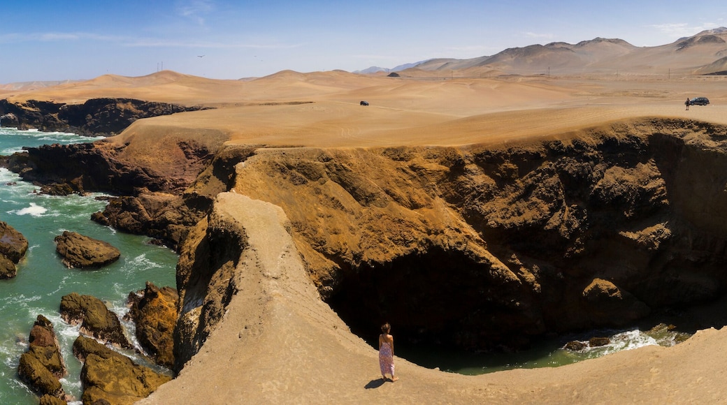 Geological formation in the summer place of Huarmey, Ancash region, Peru.