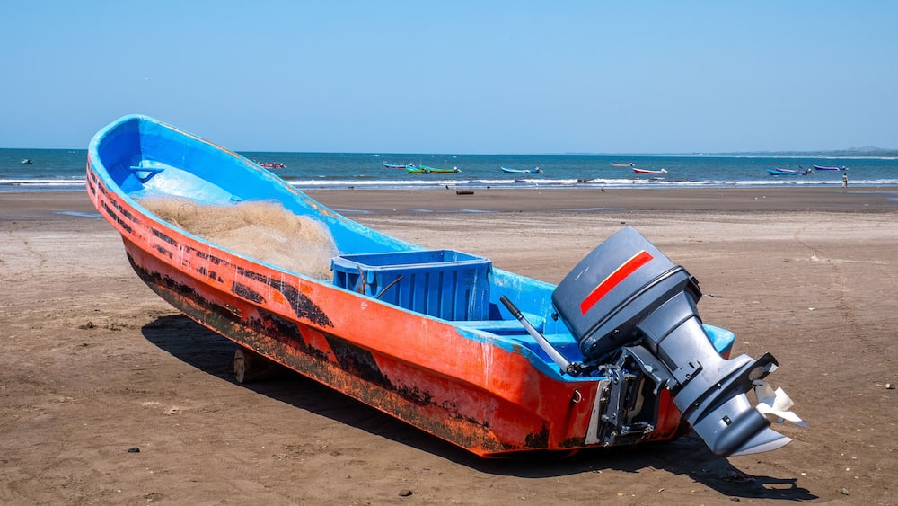 boat on the beach, Masachapa beach, Nicaragua, fisher town