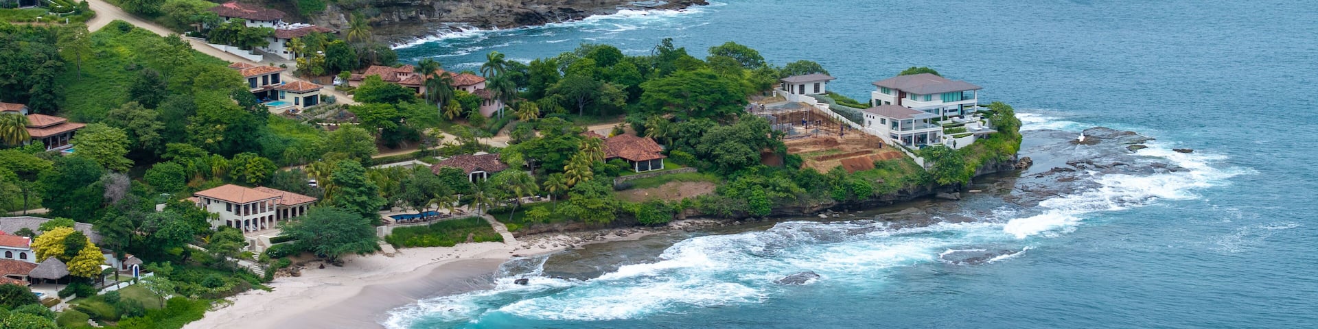 Drone view Playa Rosada, Pacific Nicaragua