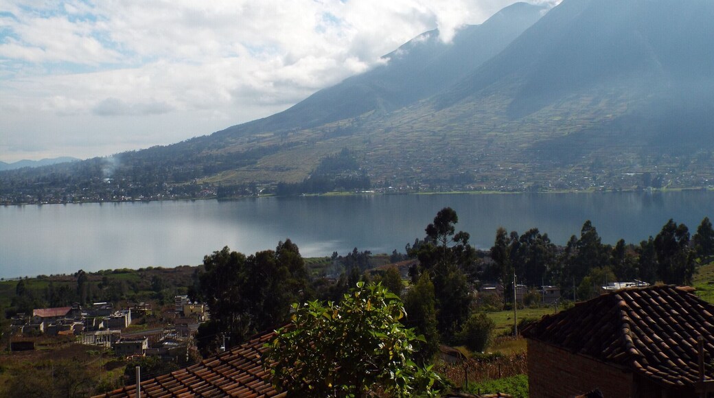 San pablo lake, at the bottom of Imbabura volcano near Otavalo, Ecuador. A lot of water sports available