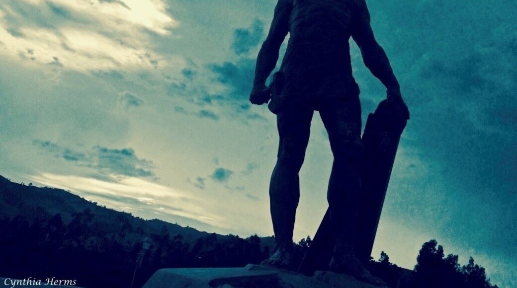 El Indio Guarani, a statue of an local chief, immortalized and at the topmost park in Guaranda. It's a fun hike up from the city center and can be accomplished in a couple of hours. Lots of houses to see along the way and the view gets better and better as you go higher and higher. Taxis back down are plentiful and cost $1.50 to the city center. #ecuador #guaranda #andes #BvSBlue #cynthiaherms