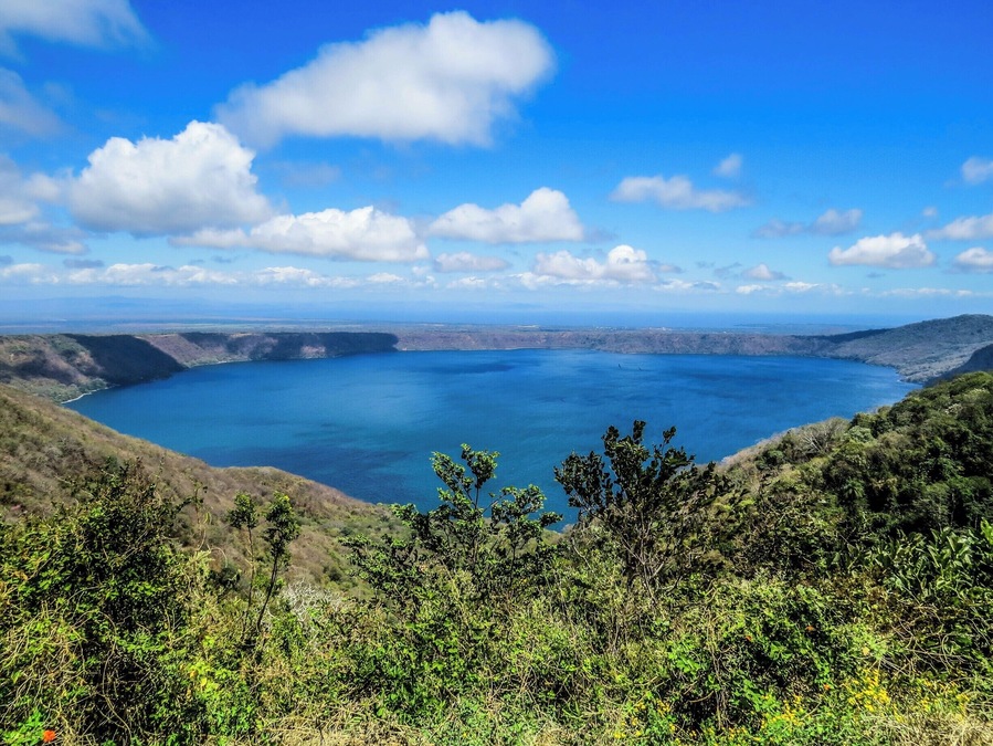 Laguna de Apoyo near Granada, Nicaragua. Geological data suggests that Lake Apoyo originated about 23,000 years ago.