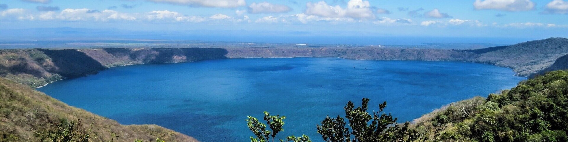 Laguna de Apoyo near Granada, Nicaragua. Geological data suggests that Lake Apoyo originated about 23,000 years ago.
