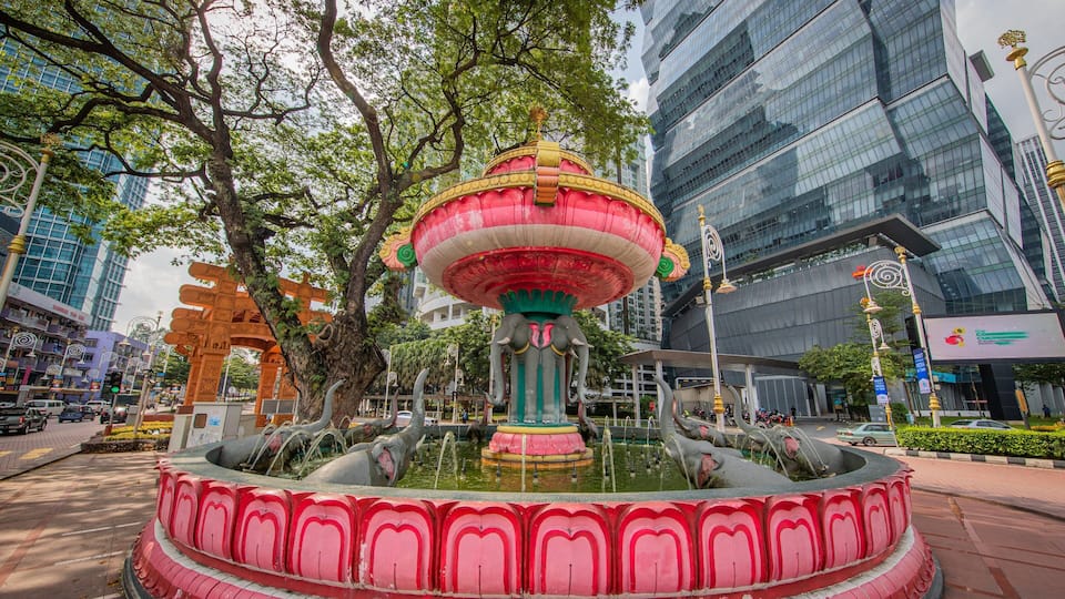 Brickfields showing a fountain