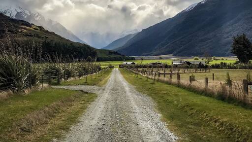 The road into Wild Earth Lodge looking down the Wilkins river valley. Maybe one of my favourite BNB stays ever
