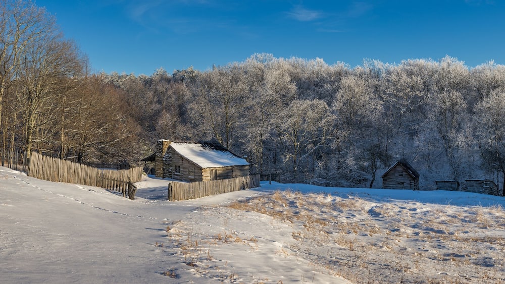 Rustic farm, winter scenic, Cumberland Gap National Park