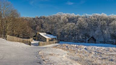 Rustic farm, winter scenic, Cumberland Gap National Park