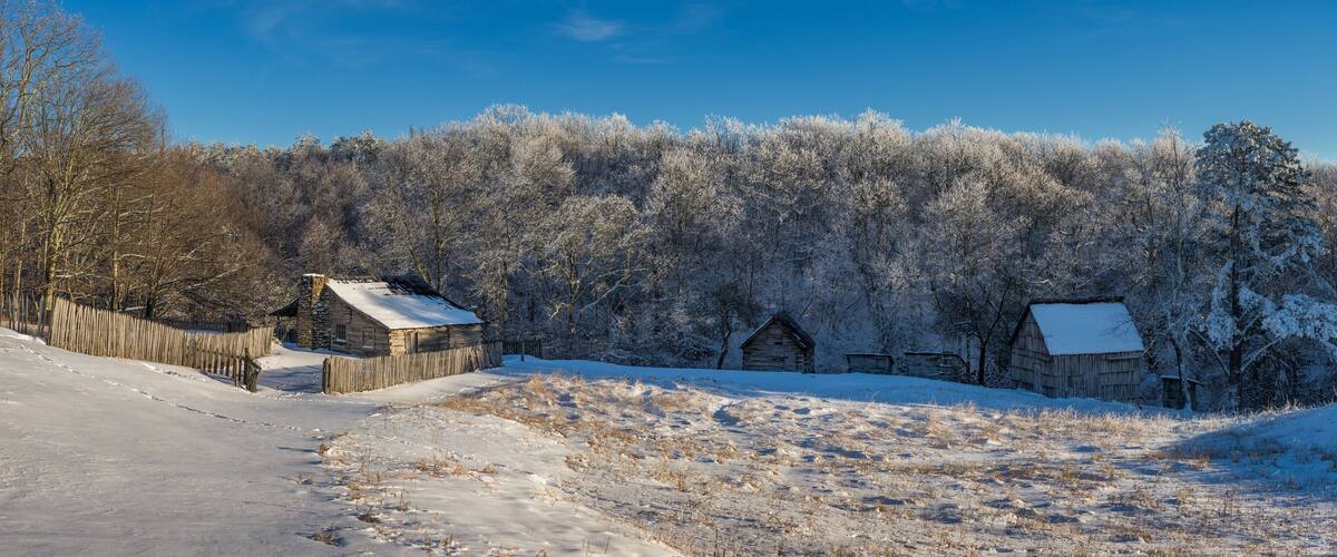Rustic farm, winter scenic, Cumberland Gap National Park