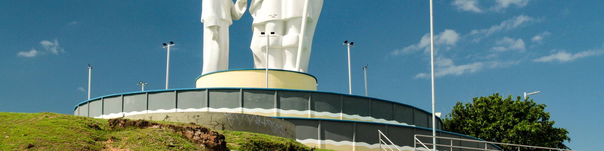 The statue of Saint Joseph holding the hand of his son Jesus, in the city of São José de Ribamar, Maranhão, Brazil