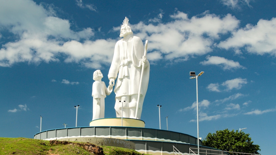 The statue of Saint Joseph holding the hand of his son Jesus, in the city of São José de Ribamar, Maranhão, Brazil