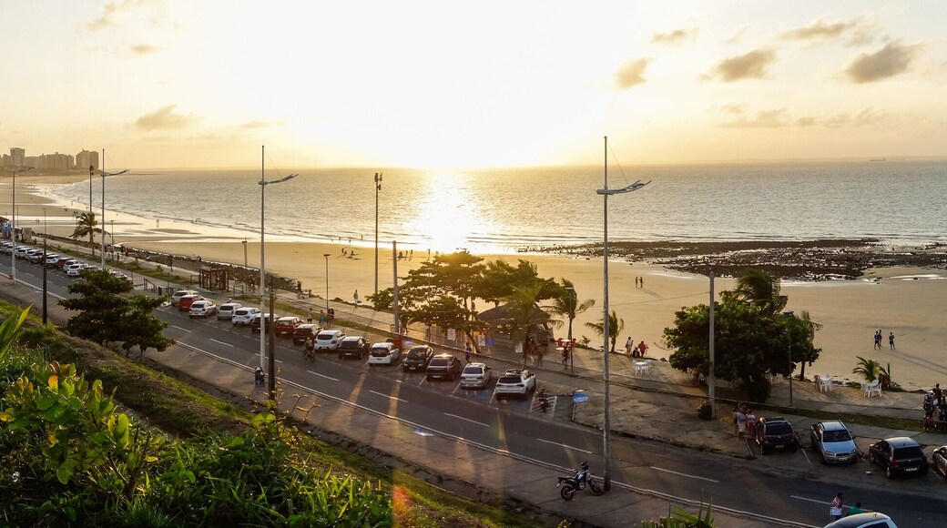 coast city of Sao Luis, Maranhao, Brazil. wonderful sunset with colors reflecting in the sea