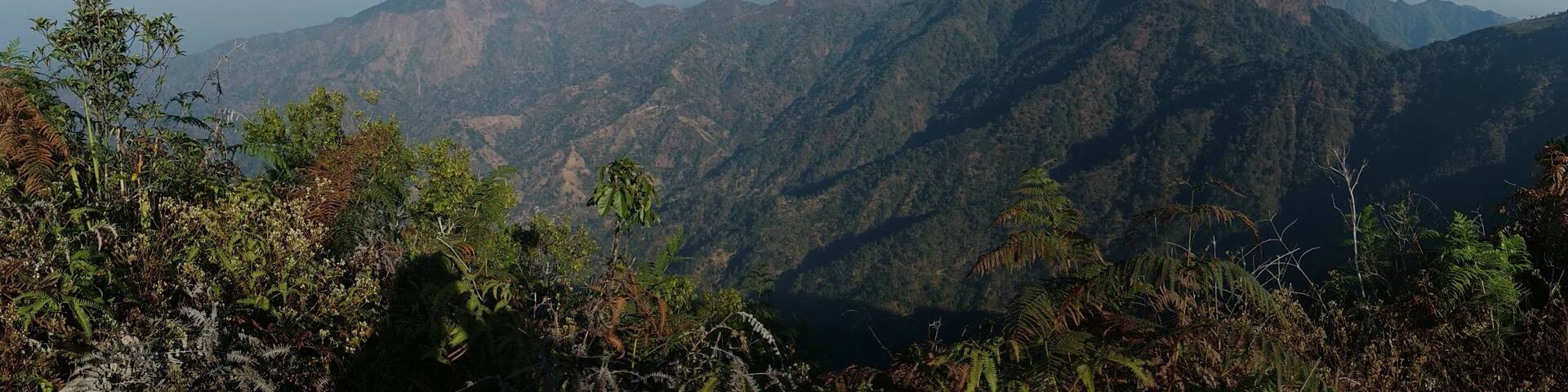 Beautiful of mountain view at morning from far away. this is a part of muria mountain in kudus, jepara and pati regency, central java indonesia