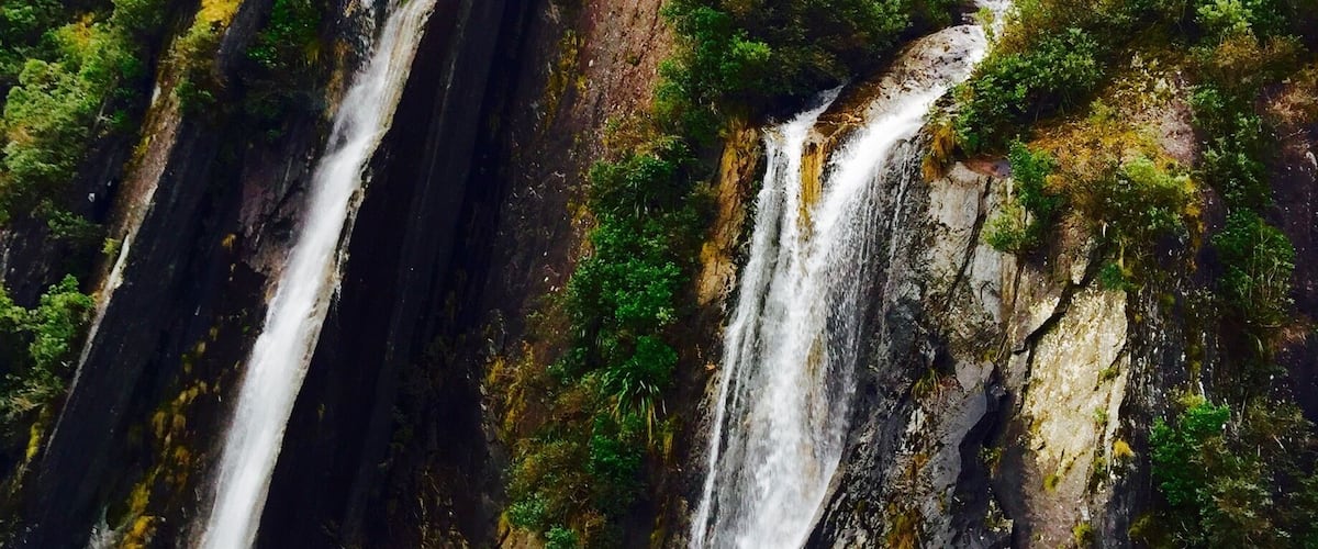 Waterfalls on the way to Franz Josef Glacier