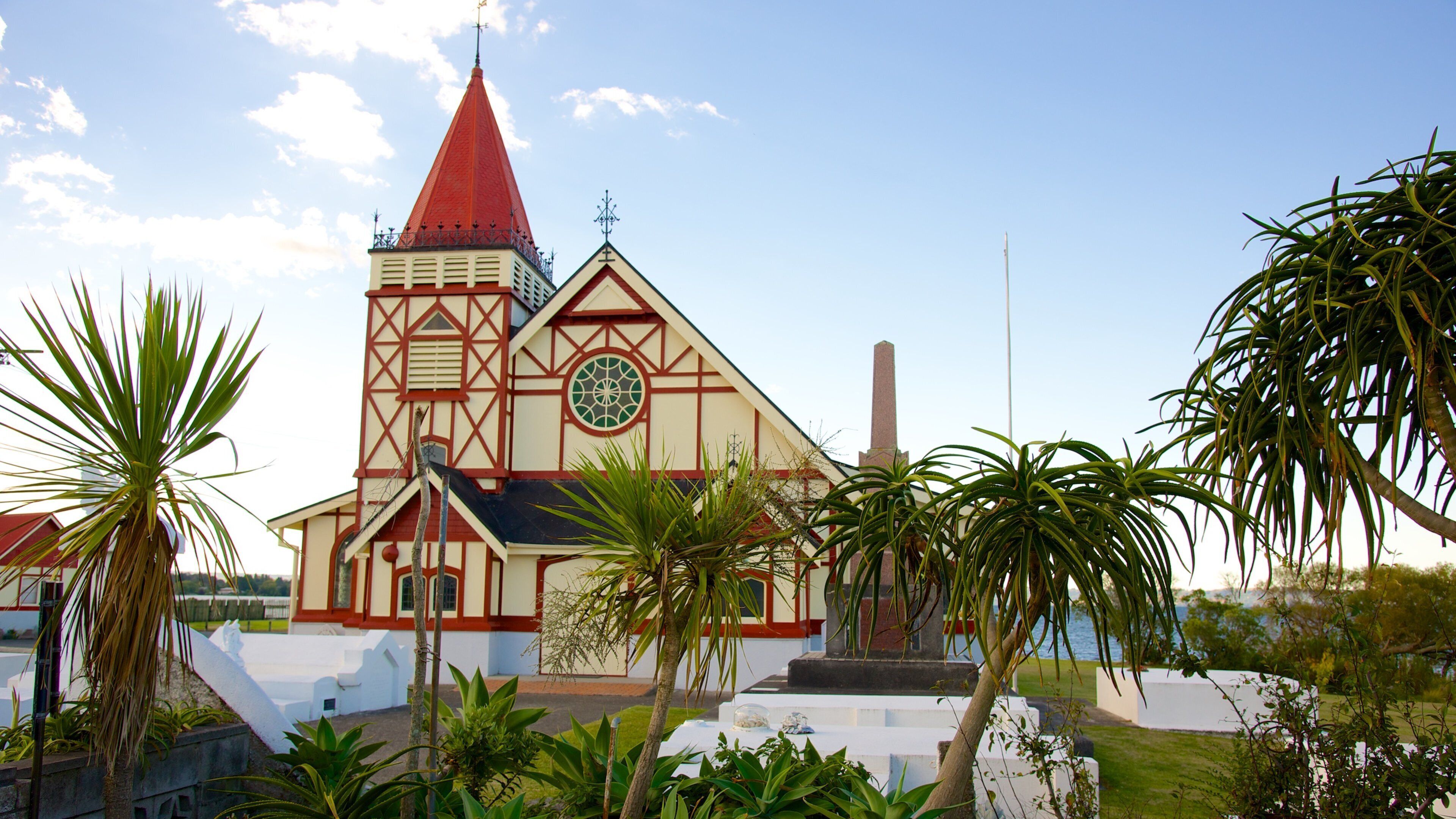 Rotorua showing a church or cathedral