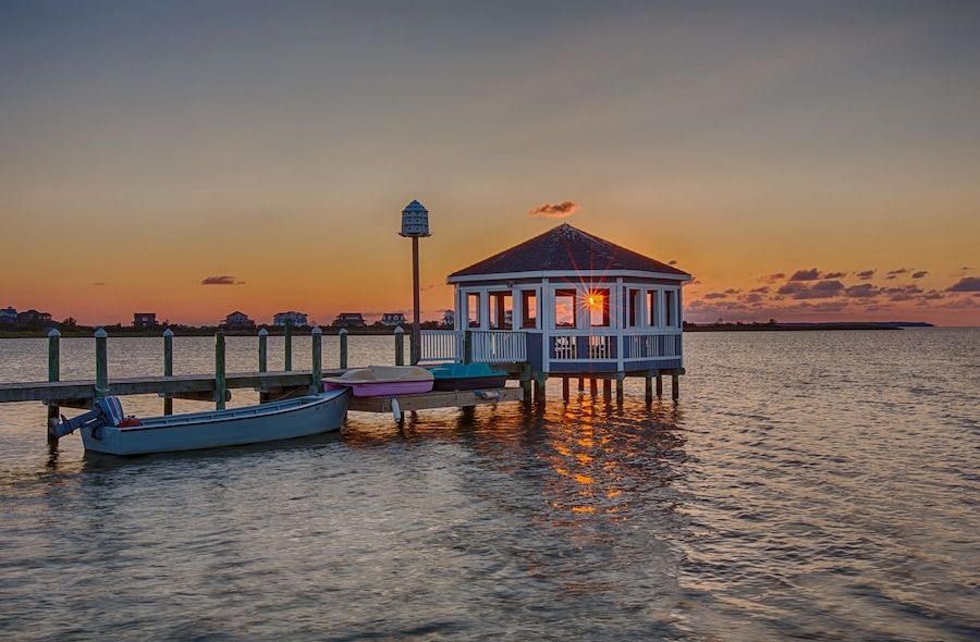 A dock on Albemarle Sound, Nags Head, North Carolina