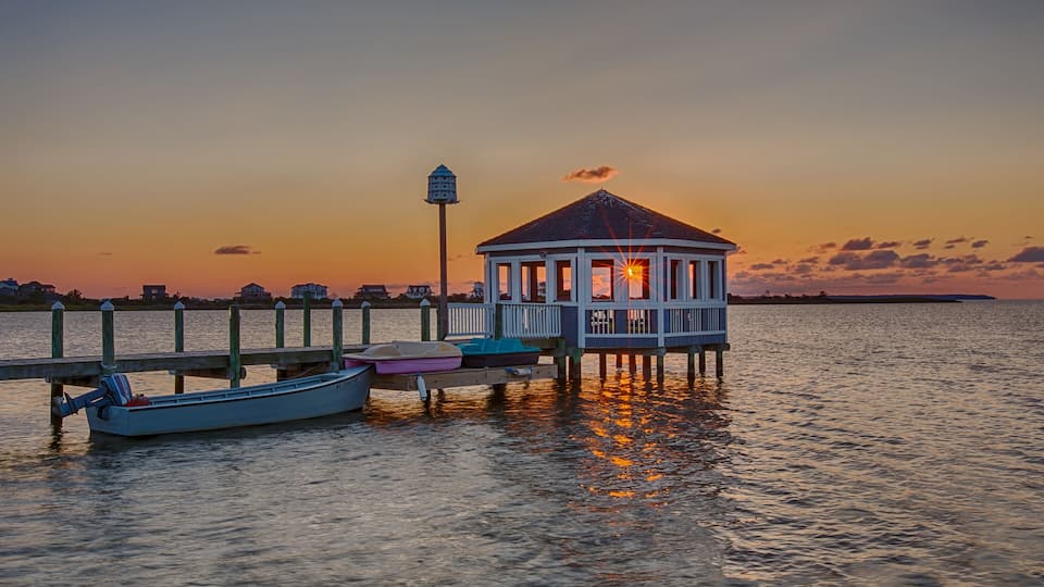 A dock on Albemarle Sound, Nags Head, North Carolina