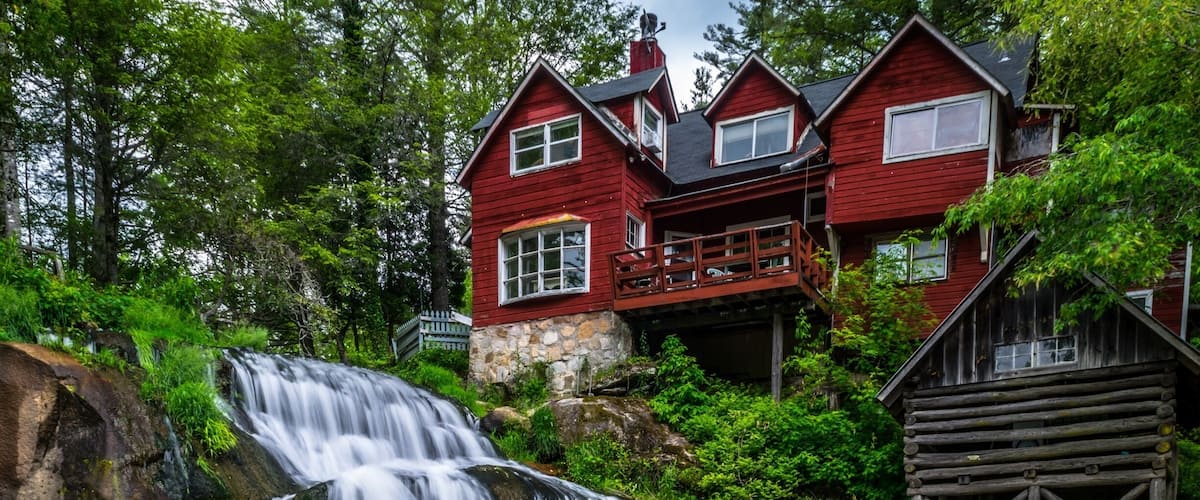 Cathedral falls on a Private property.