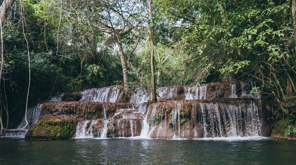 Paradise Cascade at Bonito brazil in Mato Grosso do Sul jungle, Boca da Onça tour
